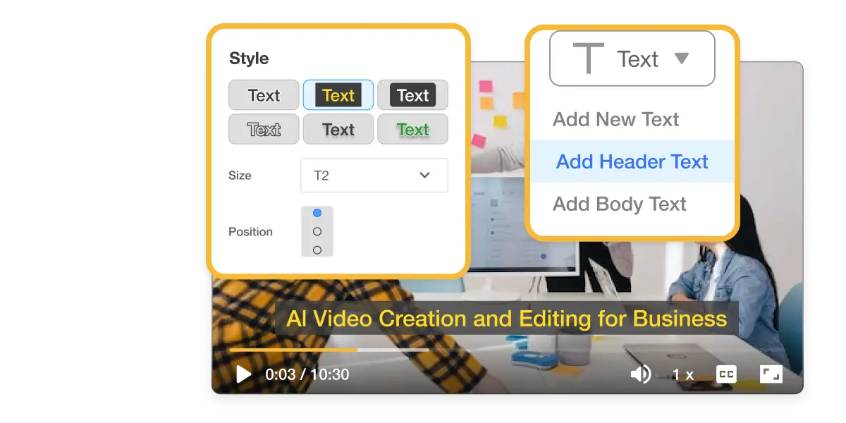Customize how you add text to video in Visla with font, size, position, and color adjustments.